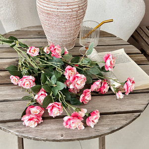 Bouquet de fleurs artificielles en soie, rose bulle, haute simulation, article décoratif pour la maison, le salon, accessoires de photographie de mariage - Product Image 4