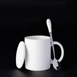 Personalizado Branco Personalizado logotipo Bebida Personalizado Bonito Osso Fino China Personalizado Cerâmica Chá De Café Leite Caneca Copo com Tampa e Colher - Product Image 6