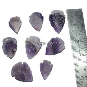 Pierre semi-précieuse Artisanat Améthyste Petites pointes de flèches indiennes Style mascotte - Product Image 1