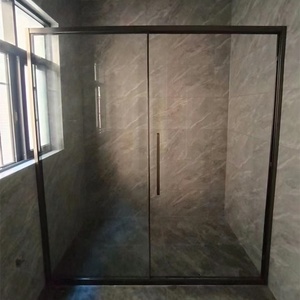 Cabina <span class=keywords><strong>Doccia</strong></span> di Lusso in Alluminio per Hotel e Ville, 72x84, Vetro Temperato, Combinazione Vasca e Porta Scorrevole - Product Image 3