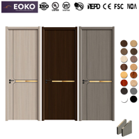 Porte d'entrée de suite d'hôtel en bois de noyer à prix de gros EOKO pour commande de projet en gros