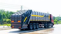 Camion compacteur de déchets à trois essieux avec transmission hydraulique manuelle, moteur et boîte de vitesses, vente directe d'usine