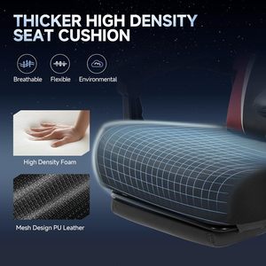 Chaise de jeu en gros AJUNION, chaise de jeu vidéo ergonomique en maille avec repose-pieds, réglable en hauteur, chaise d'ordinateur à dossier haut - Product Image 6