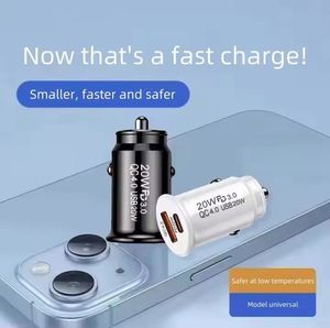 ที่ชาร์จในรถยนต์ USB C รองรับ QC 4.0 USB PD 20W ที่ชาร์จโทรศัพท์ในรถยนต์แบบเร็ว ช่องเสียบ A+C ขนาดเล็ก พร้อมกล่องบรรจุภัณฑ์ - Product Image 5