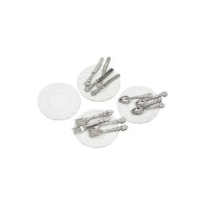 Mini piatto da torta in ceramica + forchetta e cucchiaio - Product Image 1