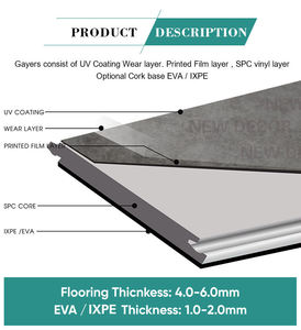 Plancher en PVC imperméable à l'eau, texture bois, vinyle, carrelage, système de clic, noyau rigide, sol en vinyle SPC, sol en vinyle IXPE - Product Image 3