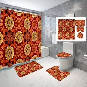 Cortina de Ducha Floral de Poliéster, Cortina de Baño con Impresión Digital Personalizada, Juego de Cortinas de Ducha Impermeables, Venta al por Mayor 15 - Product Image 3
