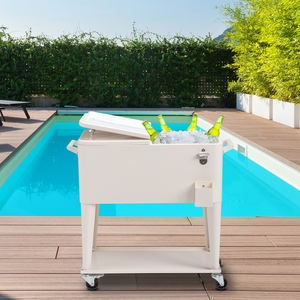 Glacière solaire thermique portable grande capacité 87,5*38,5*91cm en blanc laiteux avec pieds en fer robustes pour canettes - Product Image 4