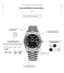 高品質ステンレス製クラシックブリンブリンプライベートラベルOEMカスタムロゴ高級腕時計クォーツファッションウォッチメンズ - Product Image 6