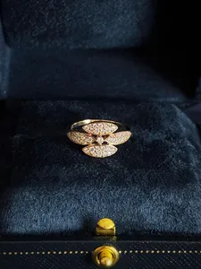 <b>Vintage</b> Inspired Dainty Floral Moissanite <b>Ring</b> Rose <b>Gold</b> Plated 925 Silver Pave Diamond <b>Rings</b> - Product Image 5