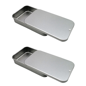 Mini Portable Silver Metal Rectangular Storage <b>Box</b> with Hinged Lids Tin Plate Craft Containers for Home Organizer and <b>Small</b> Kit - Product Image 1