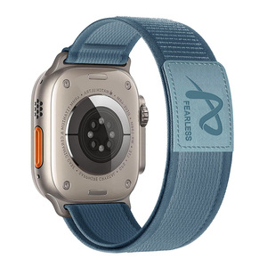 Bracelet circulaire en cuir avec écusson en nylon simple et à la mode pour Apple Watch Series 1-9/Ultra2 pour bracelet de montre en nylon Iwatch - Product Image 4