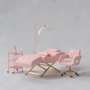 Table de massage pliante Master Portable pour la traite Mobilier de salon de beauté or Lit de spa pour le visage Cils inclinables pour les sourcils à vendre - Product Image 6