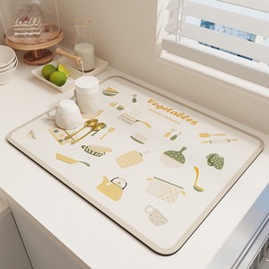 Kitchen Countertop Drain <b>Mat</b> Rectangle Waterproof Absorbent Drying <b>Mat</b> For Kitchen Tabletop <b>Bar</b> Counter - Product Image 1