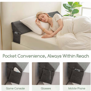 Coussin compensateur King Size en mousse à mémoire <span class=keywords><strong>de</strong></span> <span class=keywords><strong>forme</strong></span> réglable pour l'espace entre le matelas et la tête <span class=keywords><strong>de</strong></span> lit, 0-7 pouces, en fibre <span class=keywords><strong>de</strong></span> bambou écologique - Product Image 6