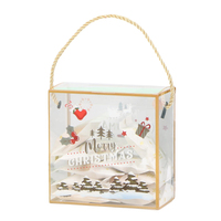 Emballages en plastique PET, boîtes cadeaux en plastique transparent, boîtes à pâtisserie, boîtes à dragées, emballages en PVC pour Noël avec poignée