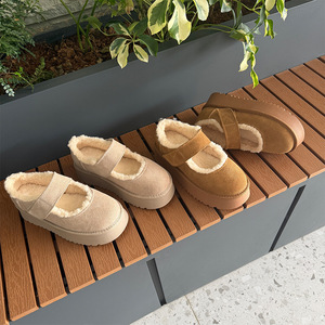 Bottes de neige en cuir pour femmes, nouvelle collection hiver 2026, semelle épaisse, chaudes, en cuir véritable avec doublure en polaire et coton, chaussures en coton - Product Image 2