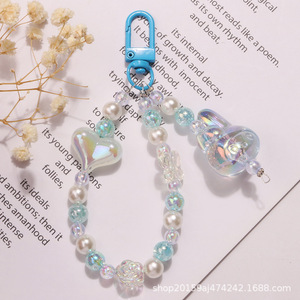 Thong guan Cute Sparkling <span class=keywords><strong>Rabbit</strong></span> Doll Schlüssel bund Anhänger Cartoon Anime Heart Burst Perlenkette Zubehör für Kopfhörer hülle - Product Image 3