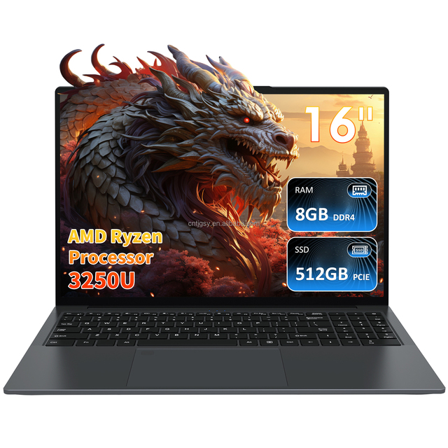 Professional Custom 16inch Laptop AMD R5 3500U 4 Core 8 Thread Office Use Brand New
