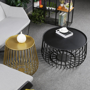 Table basse nordique en fer forgé, ligne ronde créative, avec marbre, pour salon, maison, combinaison de table ronde - Product Image 5