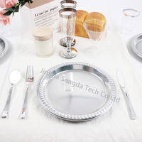 Assiettes en plastique pour le petit-déjeuner, le déjeuner et le dîner, assiettes rondes en PS réutilisables et sûres pour les fêtes, les mariages, le camping