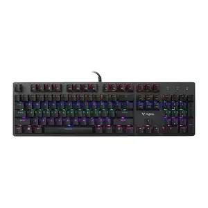 Hot Sales Rapoo V500 Wired Gaming RGB Light Mechanical Keyboard 104 Blue Switch for Gamer