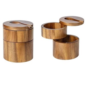 Contenitore per Sale <span class=keywords><strong>in</strong></span> <span class=keywords><strong>Legno</strong></span> con Coperchio e Cucchiaio, Ecologico <span class=keywords><strong>in</strong></span> <span class=keywords><strong>Legno</strong></span> di Acacia, <span class=keywords><strong>Porta</strong></span> <span class=keywords><strong>Spezie</strong></span> e Condimenti - Product Image 5