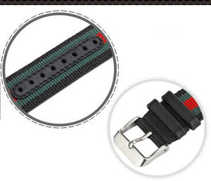 <span class=keywords><strong>Bracelet</strong></span> de montre de luxe en cuir + nylon à dégagement rapide 20MM 22MM pour Samsung pour Galaxy Watch 7 6 5 4 3 Active <span class=keywords><strong>Gear</strong></span> <span class=keywords><strong>S3</strong></span> - Product Image 2