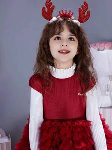 Robe courte à manches courtes en maille moelleuse de haute qualité pour filles, nouveau design, idéale pour les fêtes d'anniversaire des enfants - Product Image 5