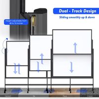 Chevalet de dessin réglable en hauteur, tableau blanc mobile double face, grand tableau blanc effaçable à sec sur roulettes