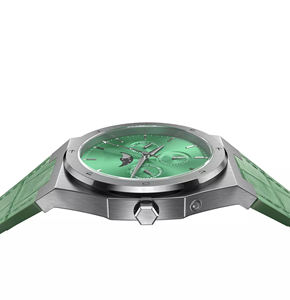 Montre chronographe automatique avec phase lunaire, chronomètre, design simple et décontracté, bracelet en cuir et acier inoxydable - Product Image 4