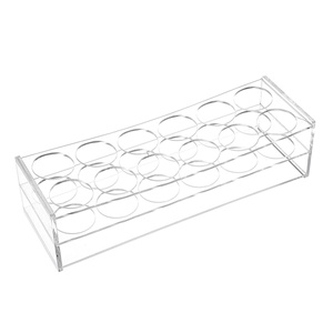 Support de tubes en acrylique personnalisé, diamètre du trou de 40 mm, 12 compartiments, transparent, logo personnalisé imprimé en sérigraphie, tubes de laboratoire de 100 ml, garantie de 3 ans - Product Image 6