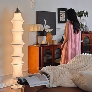 Lámpara de pie Upi con control táctil LED, diseño chino moderno para sala de estar y dormitorio - Product Image 2