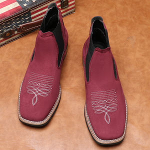 Botas Chelsea de Punta Cuadrada Rojas de Alta Calidad para Hombre y Mujer, Botines de Invierno, Gran Venta - Product Image 2