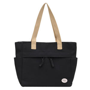 Bolso de hombro simple de gran capacidad para mujer, bolso de mano de color sólido, bolso de lona para mujer para ir al trabajo. - Product Image 2