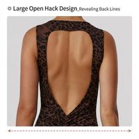 Combinaison de fitness une pièce imprimé léopard, dos évidé, pour femmes, vêtements de sport, ensembles de yoga pour femmes