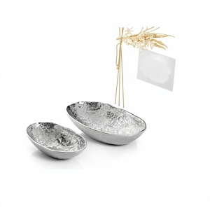 Juego de 2 tazones decorativos color plata, forma y tamaño personalizados, tazón para servir chocolates para proveedor mayorista - Product Image 1