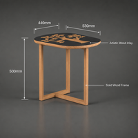 Table d'appoint ovale minimaliste en bois, plateau sculpté artistique, cadre géométrique simple, meuble d'appoint pour salon, chambre, hôtel
