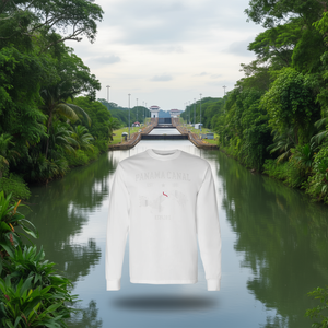 Camiseta de manga larga con diseño de mapa vintage del Canal de Panamá, recuerdo del Canal de Panamá, Est 1881 - Product Image 3