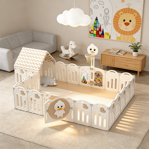 Parc de jeu pour bébé sécurisé et adapté à la croissance, design moderne mignon et confortable, pliable facilement, espace de jeu tout-en-un pour chambre à coucher, mobilier pour enfants - Product Image 5