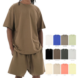 T-shirt pour homme en coton 100% de haute qualité, tricoté, col rond, manches courtes, coupe ample, respirant, logo imprimé sur le devant, décontracté - Product Image 1