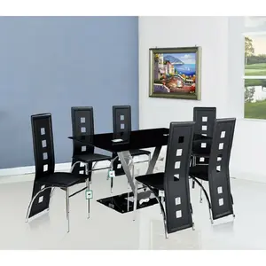 Industrial rustic antique metal dining table set with 6 chairs
