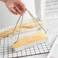 Petite boîte à gâteau cadeau, boîte à gâteau transparente avec poignée, boîte à cupcakes, boîte en plastique transparente portable en PET, boîte cadeau d'emballage, boîte longue