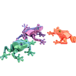 Figuras de acción de rana de plástico impresas en 3D con articulaciones giratorias y flexibles - Juguete educativo antiestrés para niños - Product Image 3