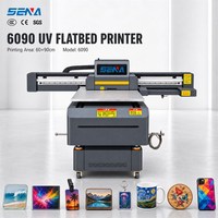 Imprimante à plat à jet d'encre UV SENA 6090 pour feuilles de plastique/verre/métal/acrylique personnalisables, contrôle Android/iOS, haute vitesse 100