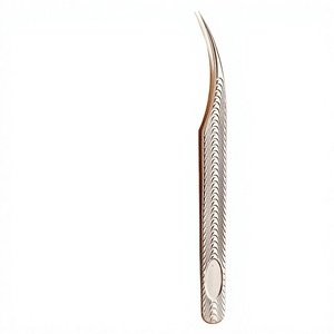 Wholesale Gold-Color Stainless Steel Pointed <b>Long</b> Pin <b>Nose</b> Tweezers Durable Private Label Eyelash Beauty Tools High Volume - Product Image 2