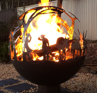 Boule de feu en acier corten personnalisable pour l'extérieur, foyer sphérique, bol à feu, globe