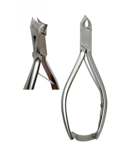 14cm Stainless Steel Oblique <b>Cut</b> Nail Pliers <b>Angled</b> Jaws Single Spring Heavy Duty Podiatry Toenail Clipper - Product Image 1