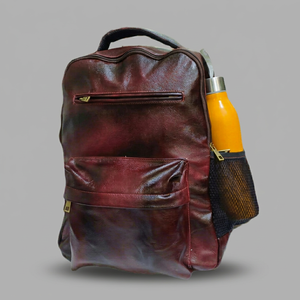 Nouveau sac à dos pour ordinateur portable en cuir pleine fleur léger et écologique, imperméable et isolé, avec fermeture éclair noire, 20-36L, pour l'extérieur - Product Image 1