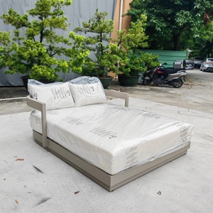 Lettino Doppio Reclinabile <span class=keywords><strong>da</strong></span> Esterno in Alluminio Nero per Piscina, Resistente a Tutte le Condizioni Atmosferiche, Prezzo di Fabbrica - Product Image 5